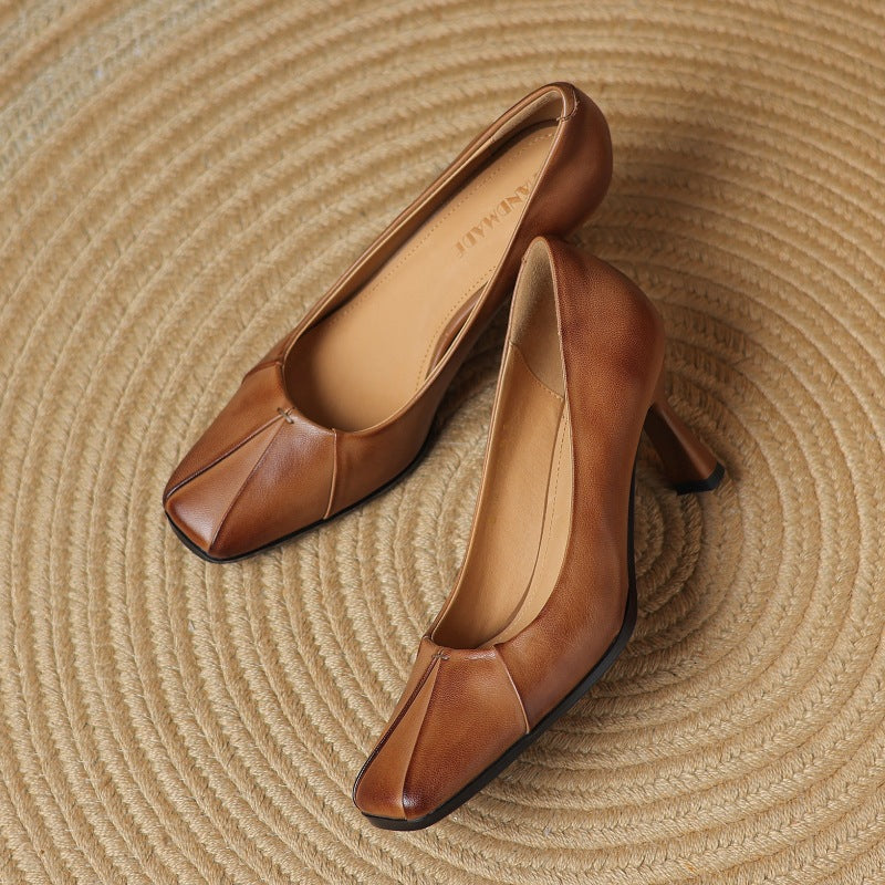 Marisol | Leather Square-Toe Pumps