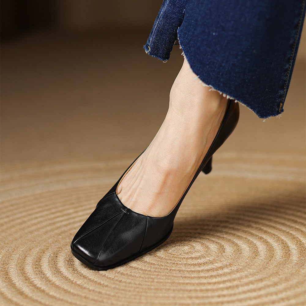 Marisol | Leather Square-Toe Pumps