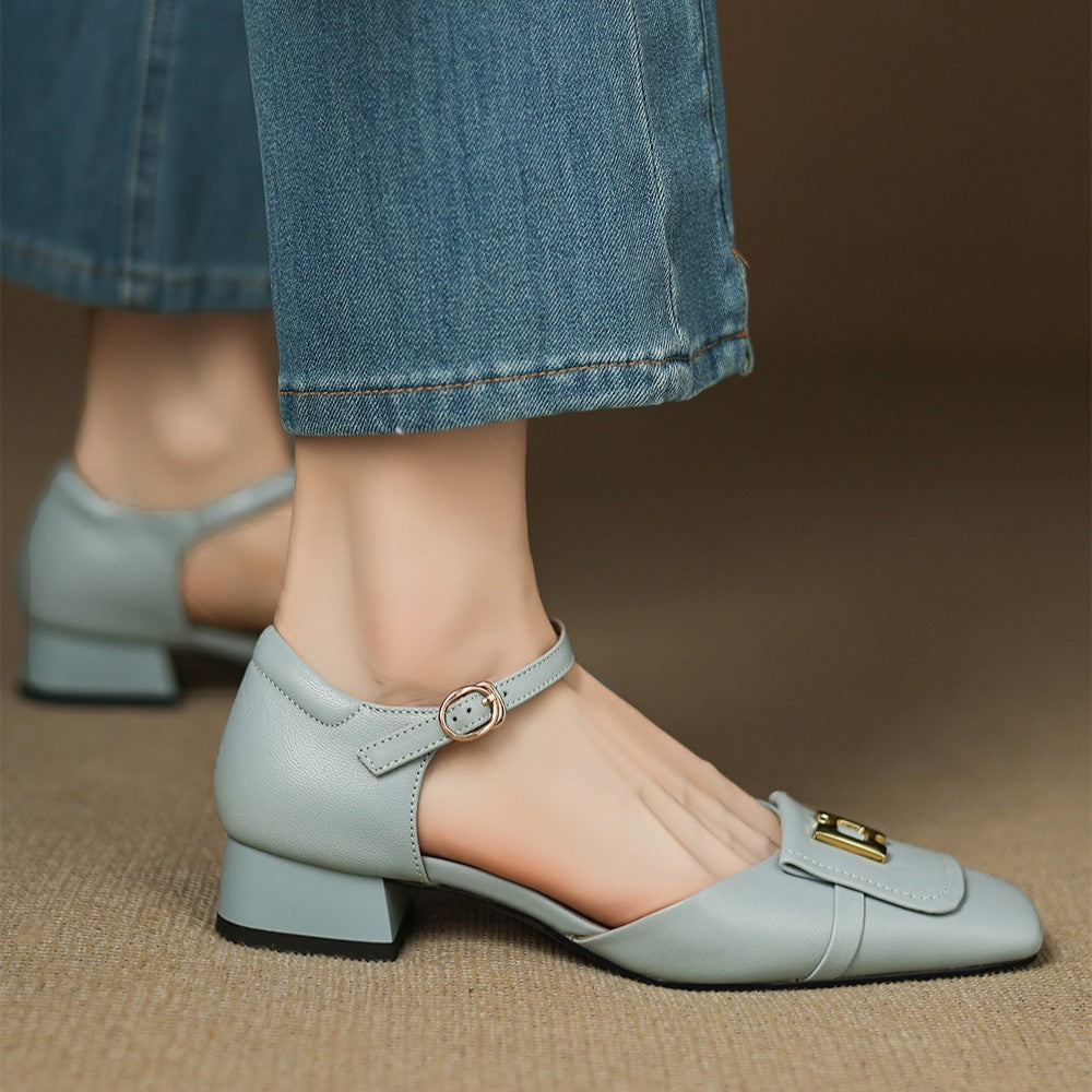 Elvane | Buckle Leather Mary-Janes