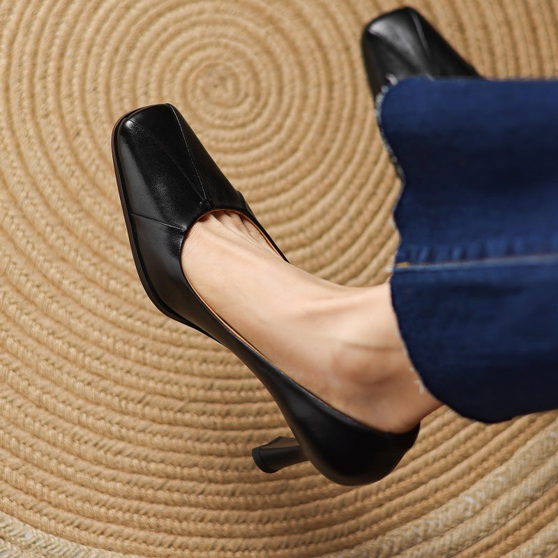 Marisol | Leather Square-Toe Pumps