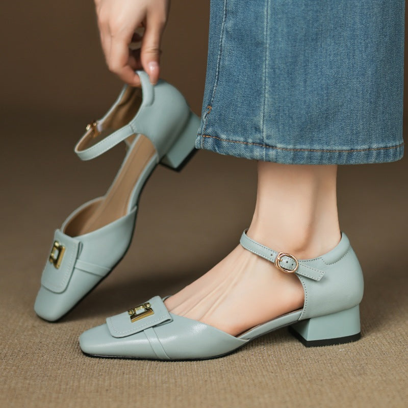 Elvane | Buckle Leather Mary-Janes
