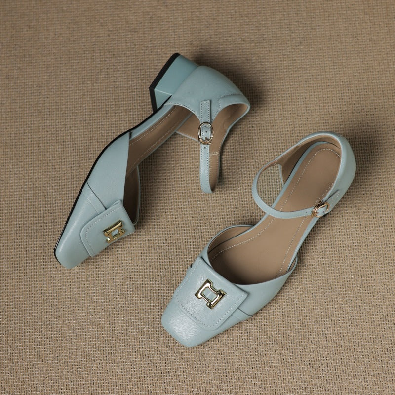 Elvane | Buckle Leather Mary-Janes