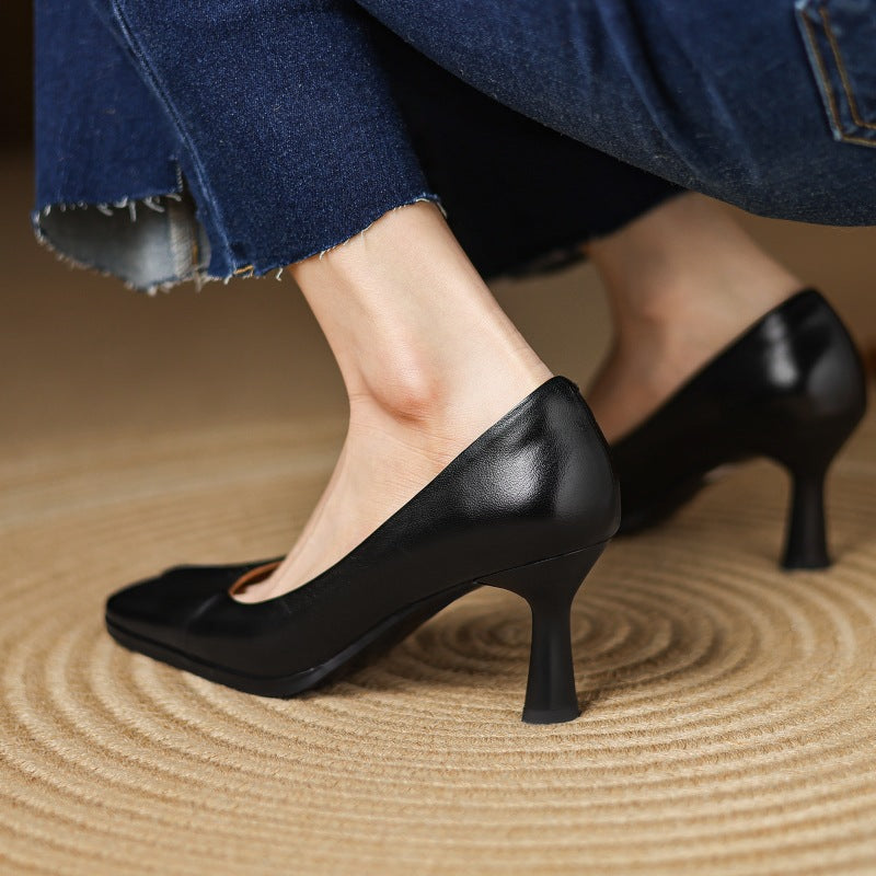 Marisol | Leather Square-Toe Pumps