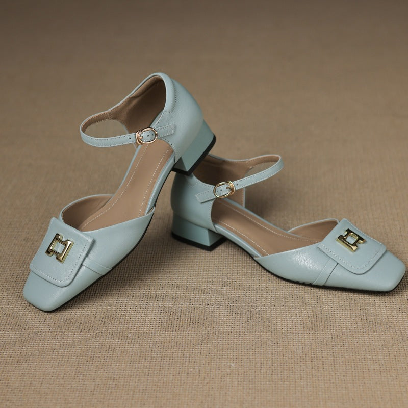 Elvane | Buckle Leather Mary-Janes