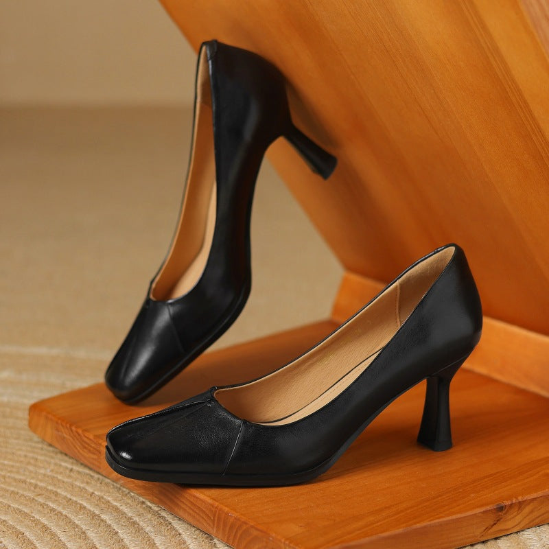 Marisol | Leather Square-Toe Pumps
