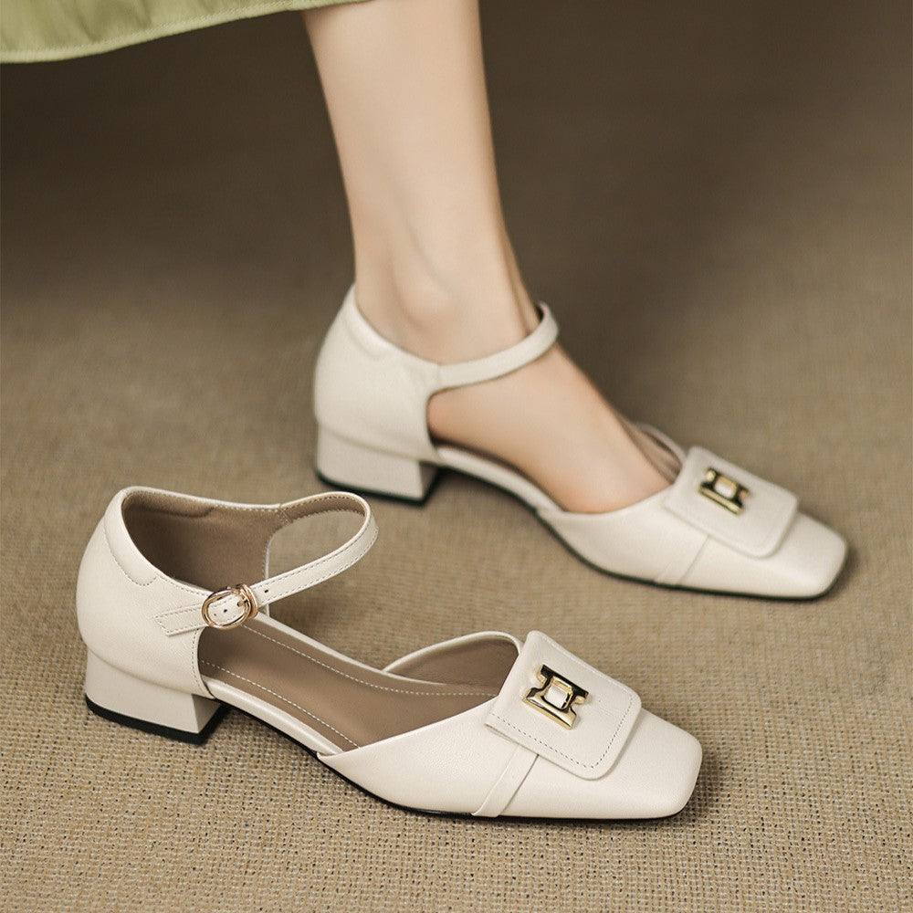 Elvane | Buckle Leather Mary-Janes