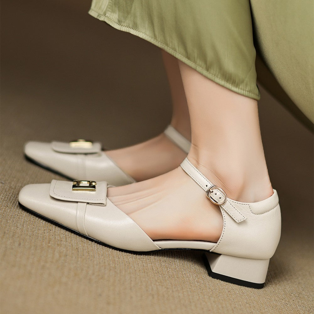 Elvane | Buckle Leather Mary-Janes