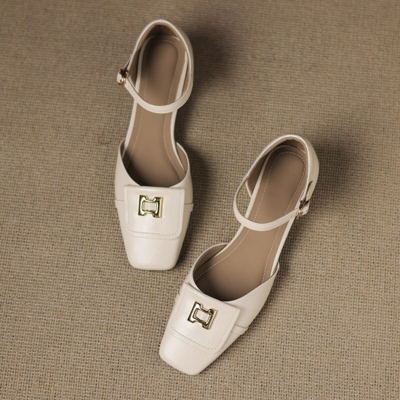 Elvane | Buckle Leather Mary-Janes