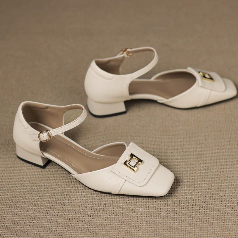 Elvane | Buckle Leather Mary-Janes