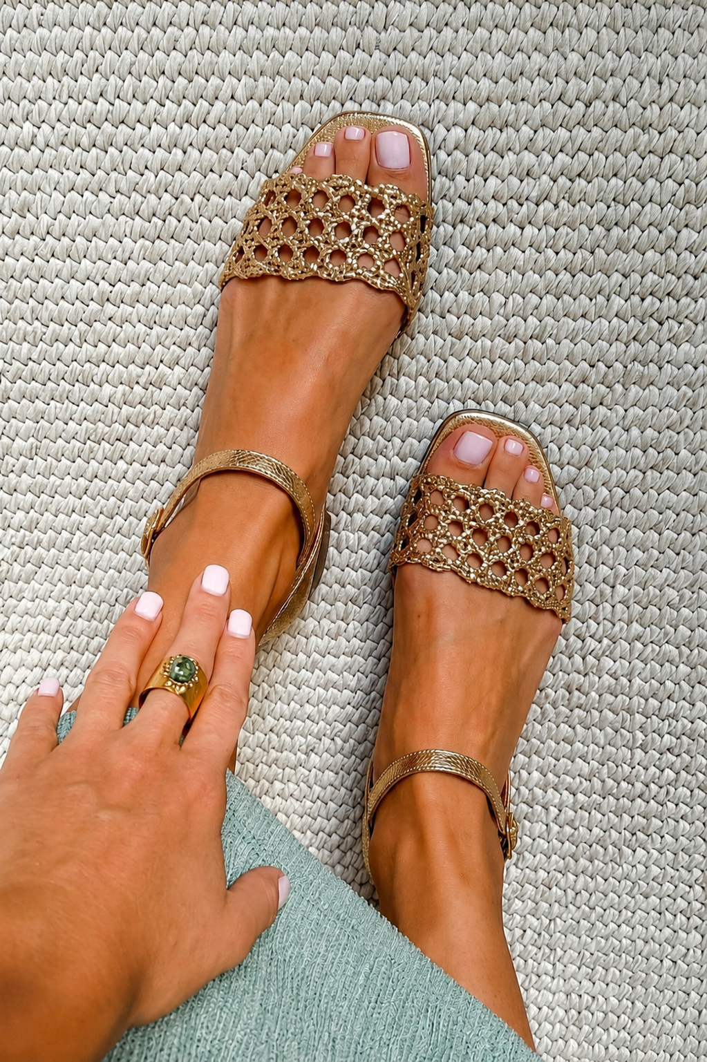 Emma | Flat Sandals with Square Toe