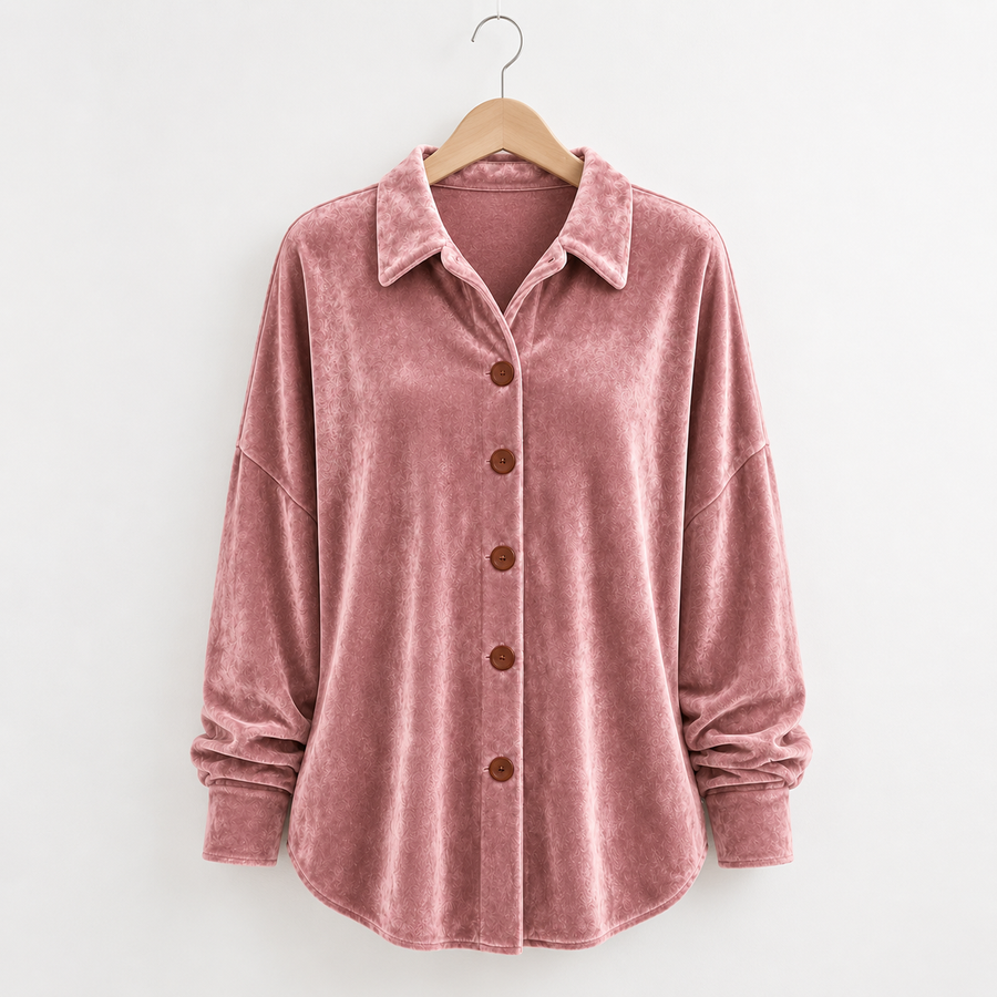 Suzie | Velvet Button-Front Shirt