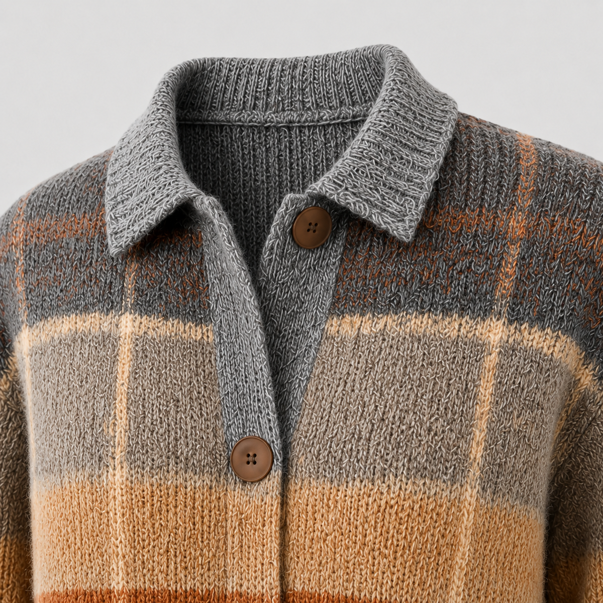 Elana | Ombre Plaid Knit Cardigan