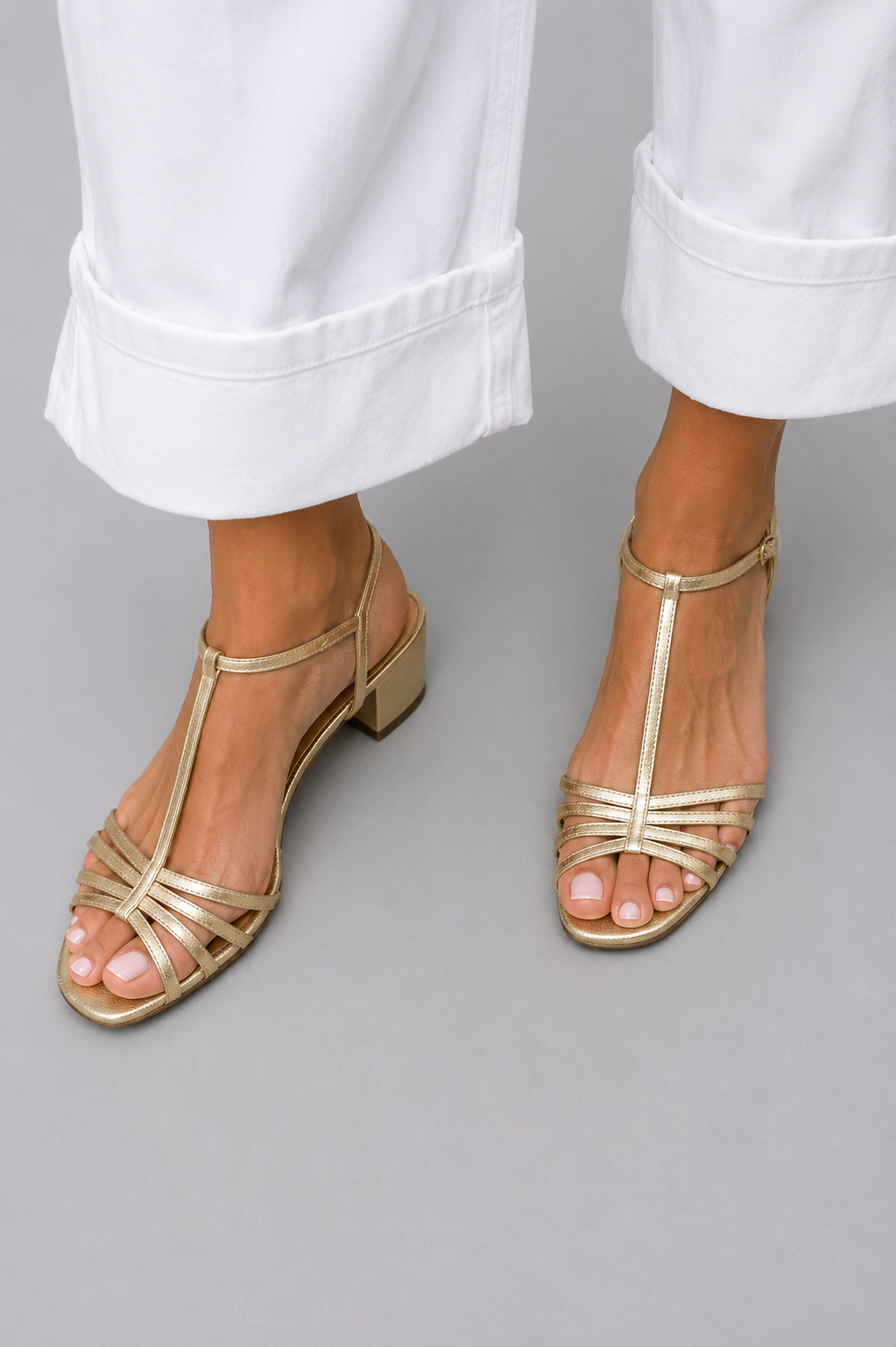 Melanie | Metallic Sandals with Heel