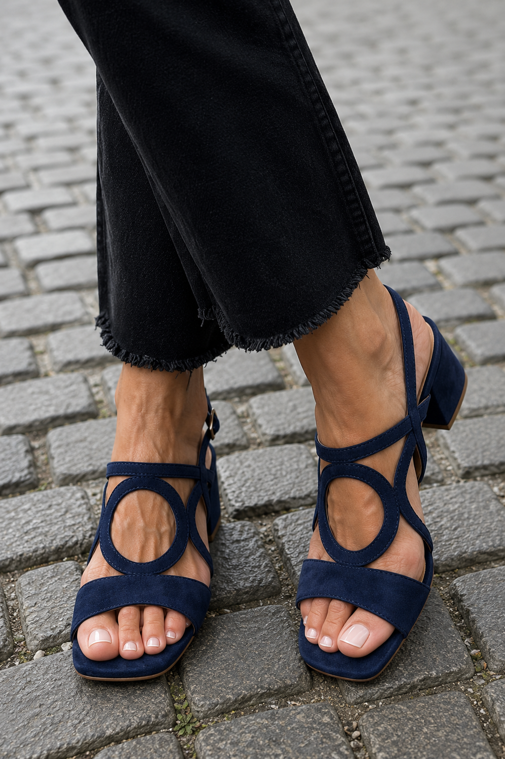 Yana | Sandals with Square Toe and Round Cutout