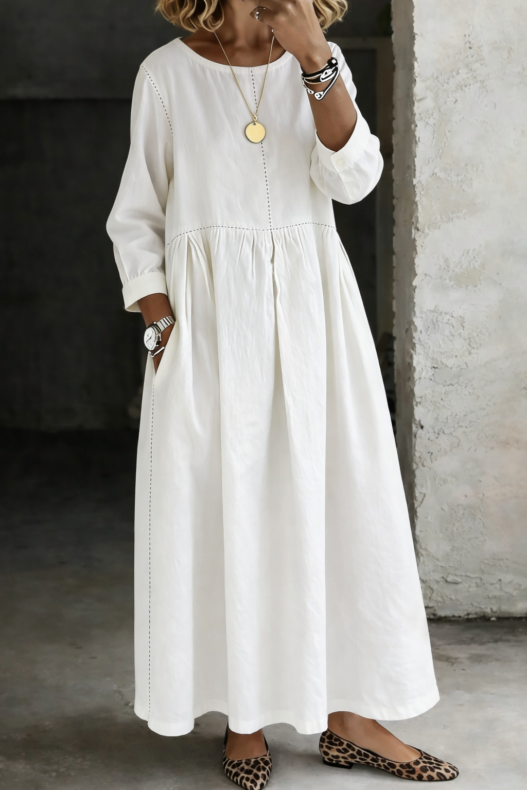 Zephyrelle | Elegant Vintage Denim Maxi Dress Handmade (RESTOCKED)