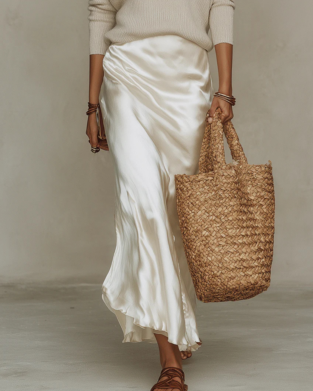 Anaïs | Elegant Satin Midi Dress