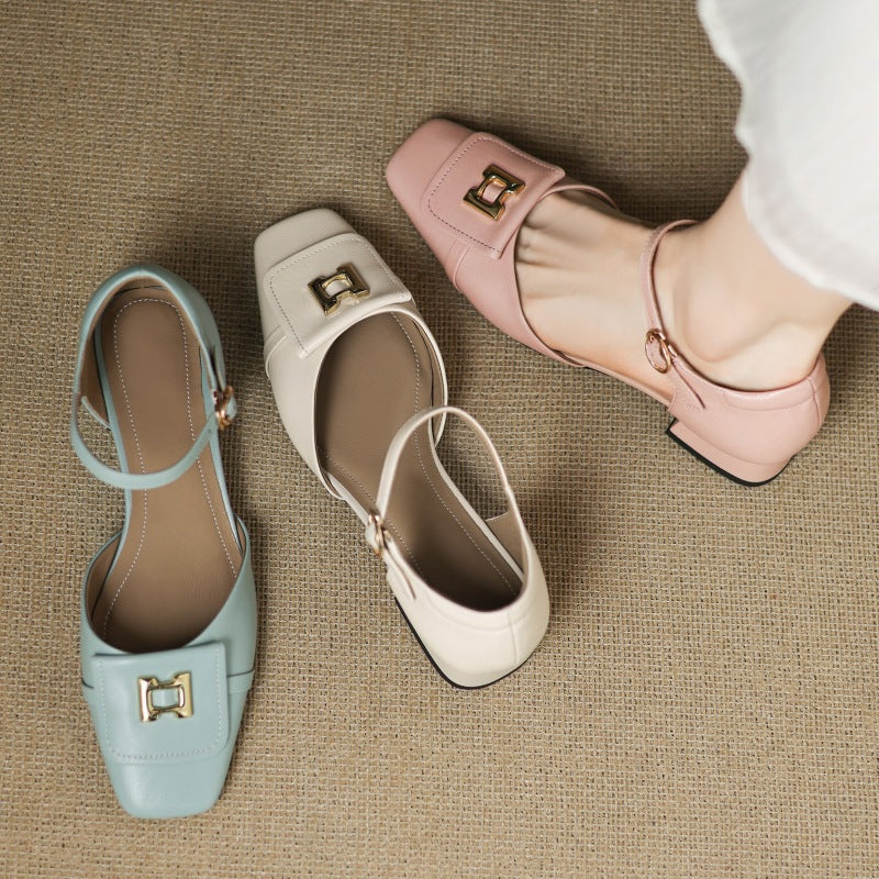 Elvane | Buckle Leather Mary-Janes