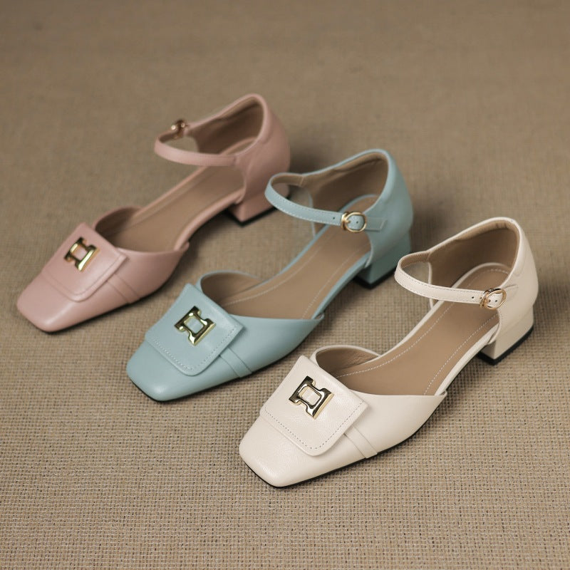 Elvane | Buckle Leather Mary-Janes