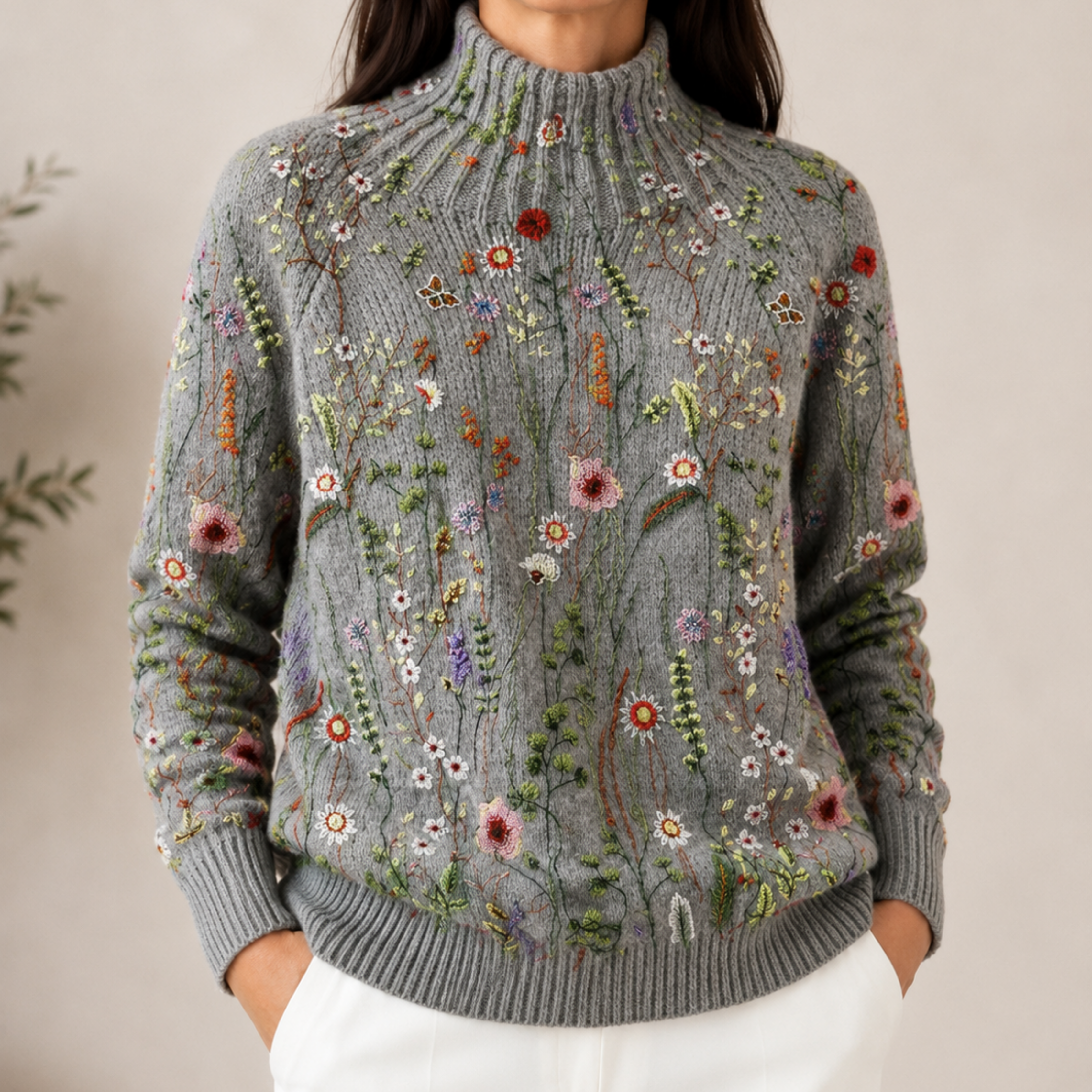 Raiza | Floral Knit Sweater