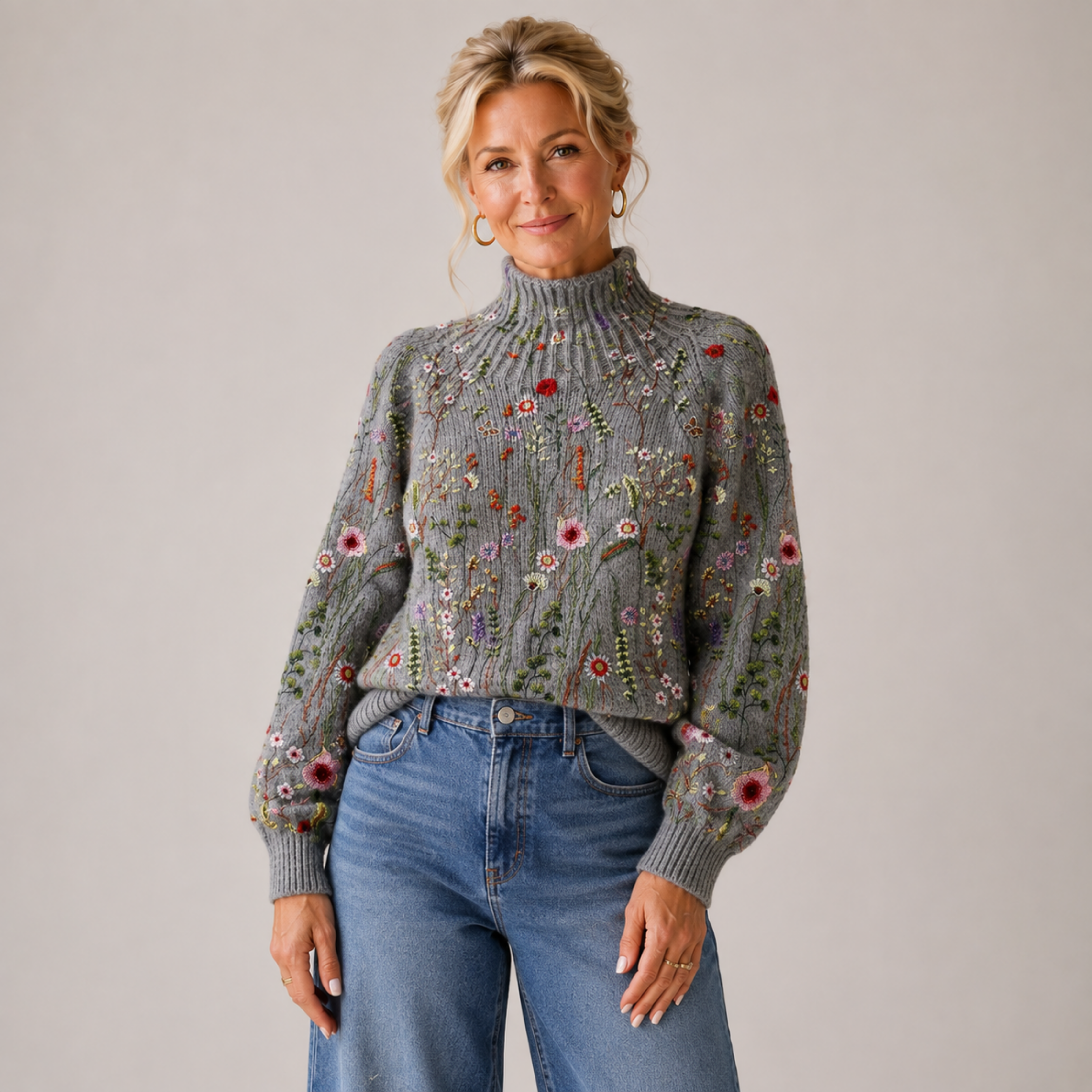 Raiza | Floral Knit Sweater