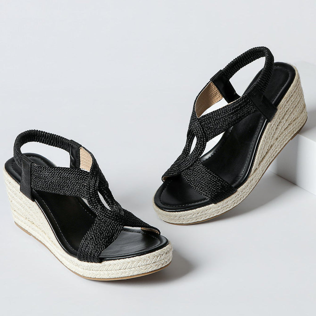 Amy | Wedge Sandals with Artisanal Braiding