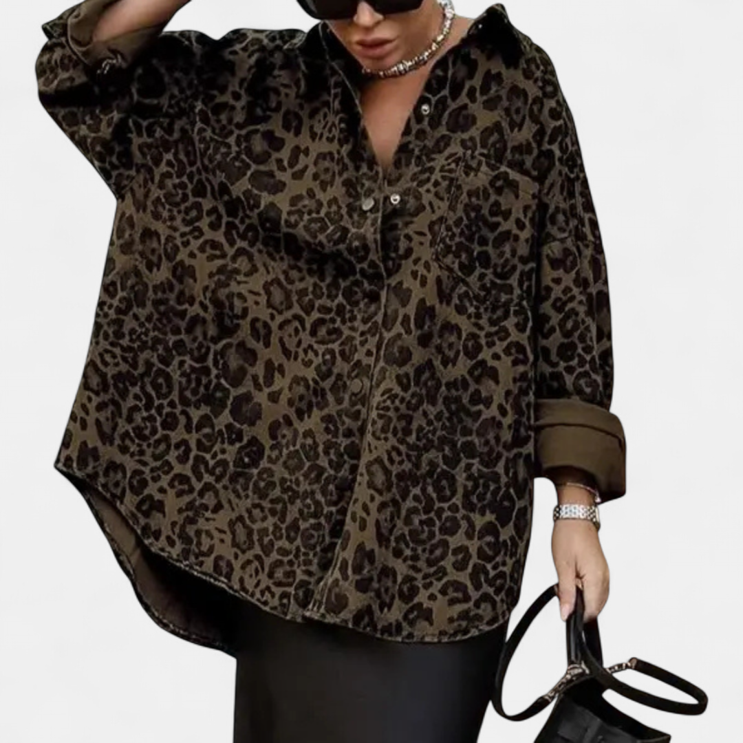 Leslie | Vintage Leopard Print Blouse