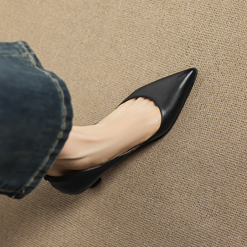 Calenne | Leather Kitten Heels
