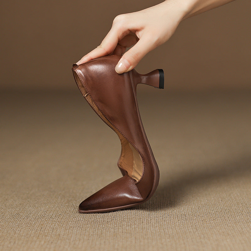 Calenne | Leather Kitten Heels