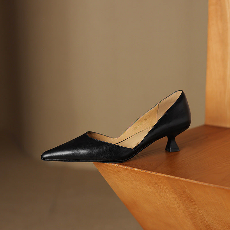 Ceyra | Leather Kitten Heels