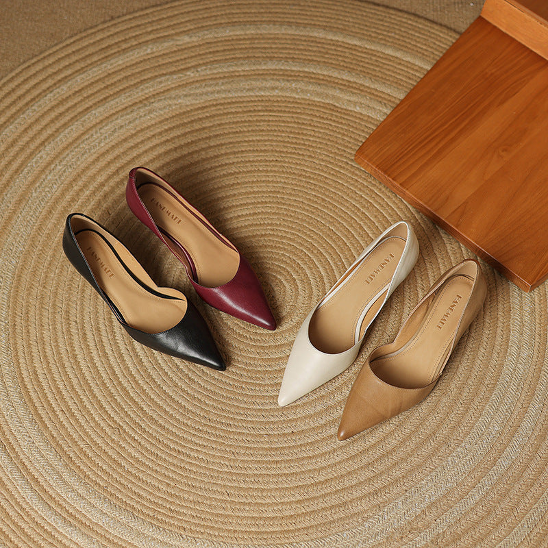 Ceyra | Leather Kitten Heels