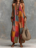 Bridgette | Bohemian Patchwork Jumpsuit Freshness and Freedom in a Unique Artistic Style