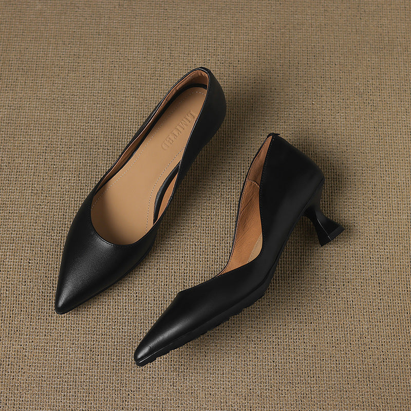 Calenne | Leather Kitten Heels