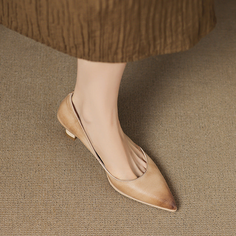 Calenne | Leather Kitten Heels