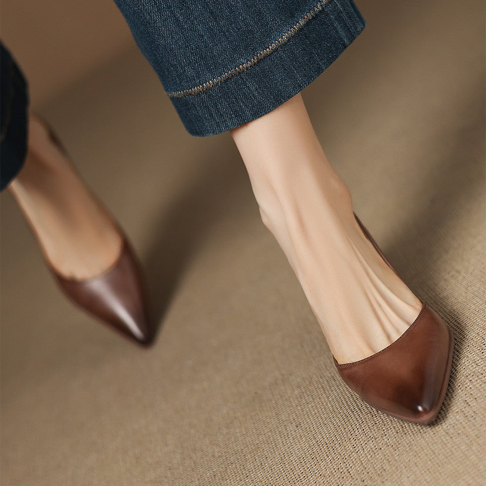 Calenne | Leather Kitten Heels