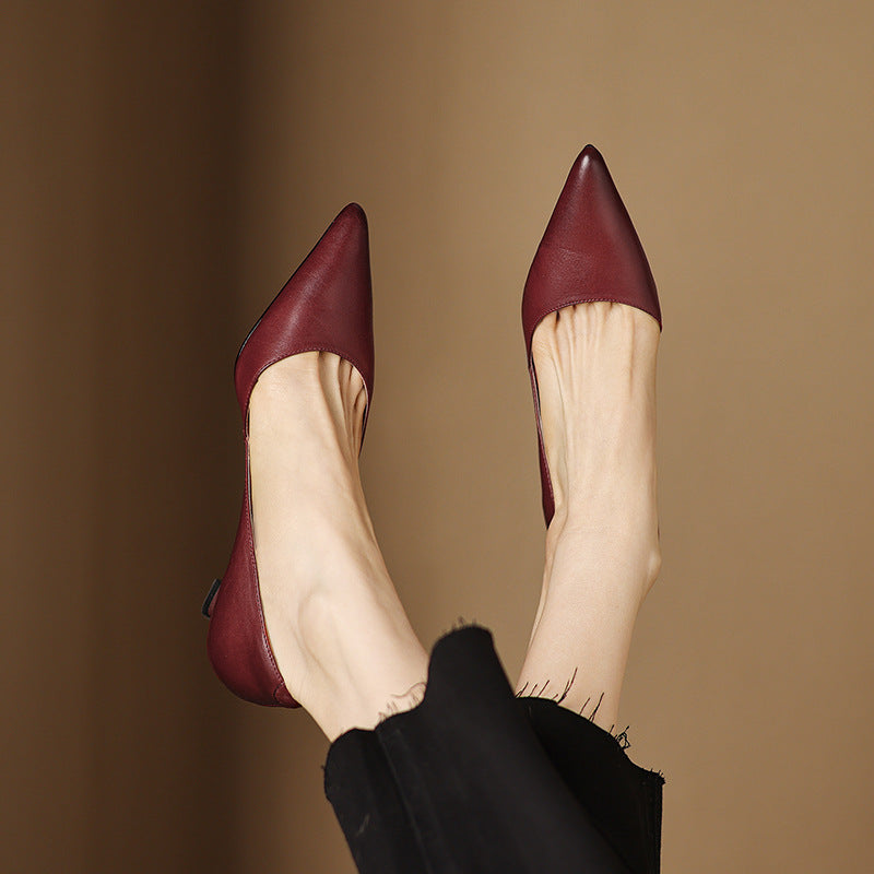 Ceyra | Leather Kitten Heels