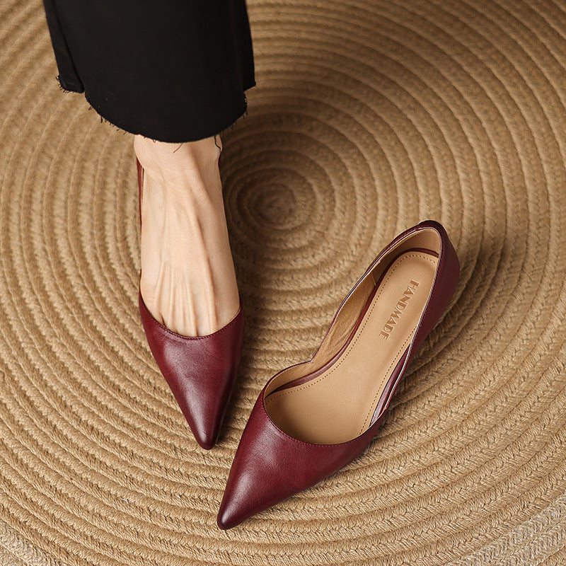 Ceyra | Leather Kitten Heels