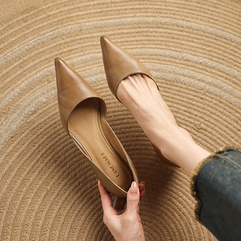 Ceyra | Leather Kitten Heels
