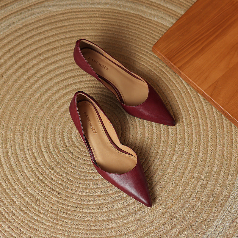Ceyra | Leather Kitten Heels