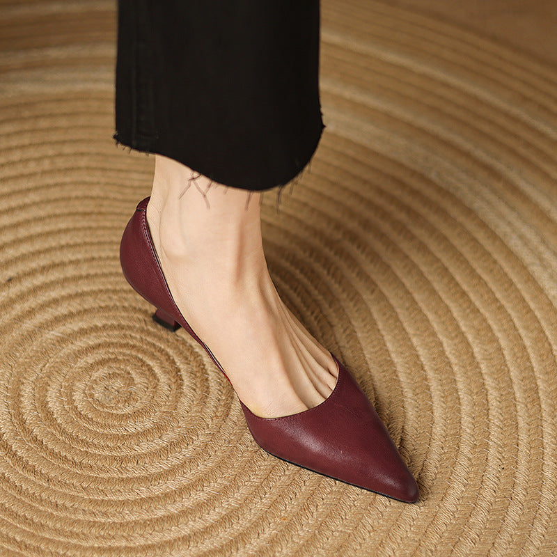 Ceyra | Leather Kitten Heels