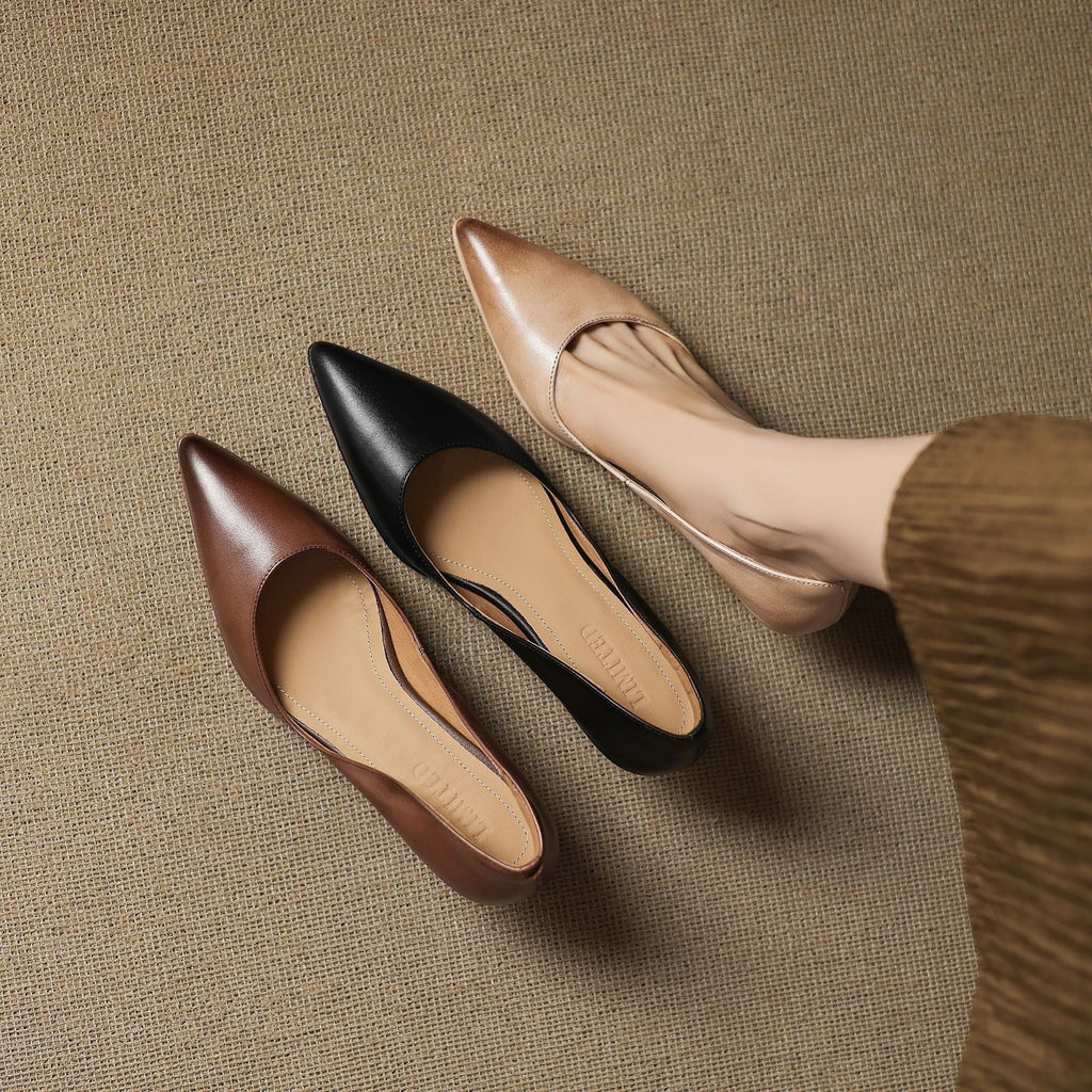 Calenne | Leather Kitten Heels