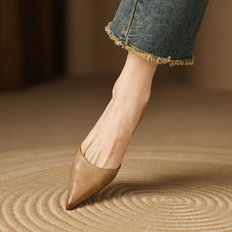 Ceyra | Leather Kitten Heels