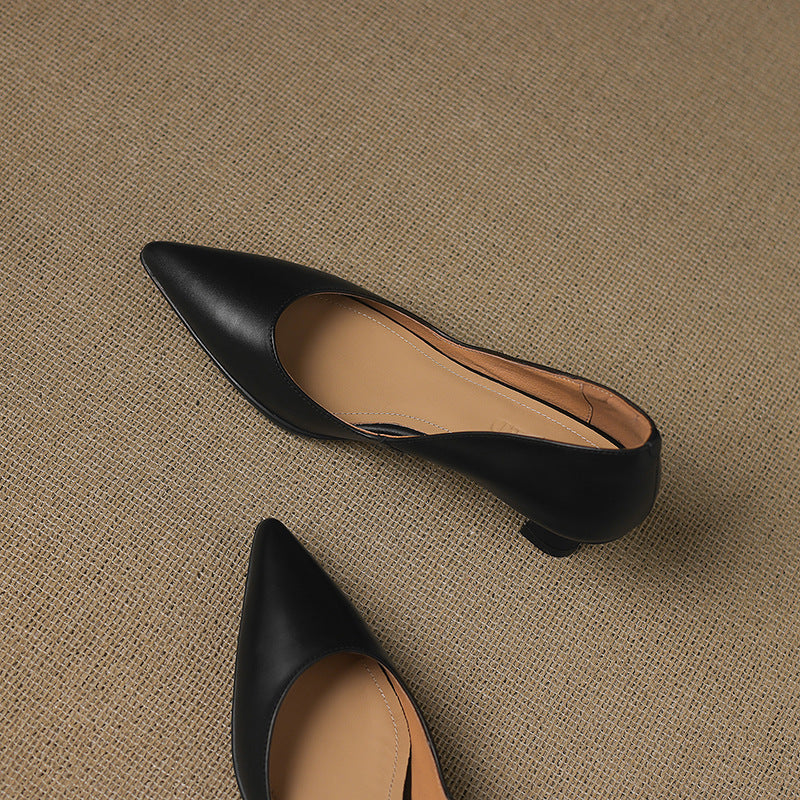 Calenne | Leather Kitten Heels