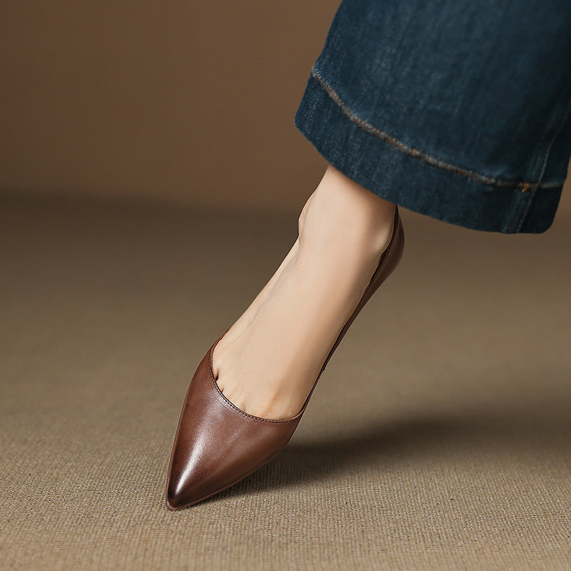 Calenne | Leather Kitten Heels