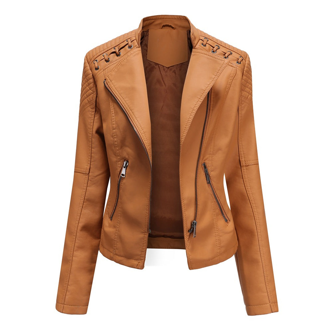 Marcella | Asymmetrical Grommet Moto Quilted Jacket