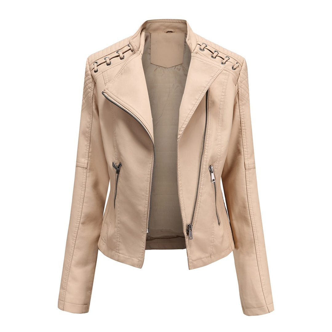 Marcella | Asymmetrical Grommet Moto Quilted Jacket