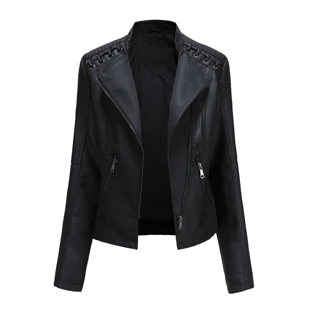 Marcella | Asymmetrical Grommet Moto Quilted Jacket