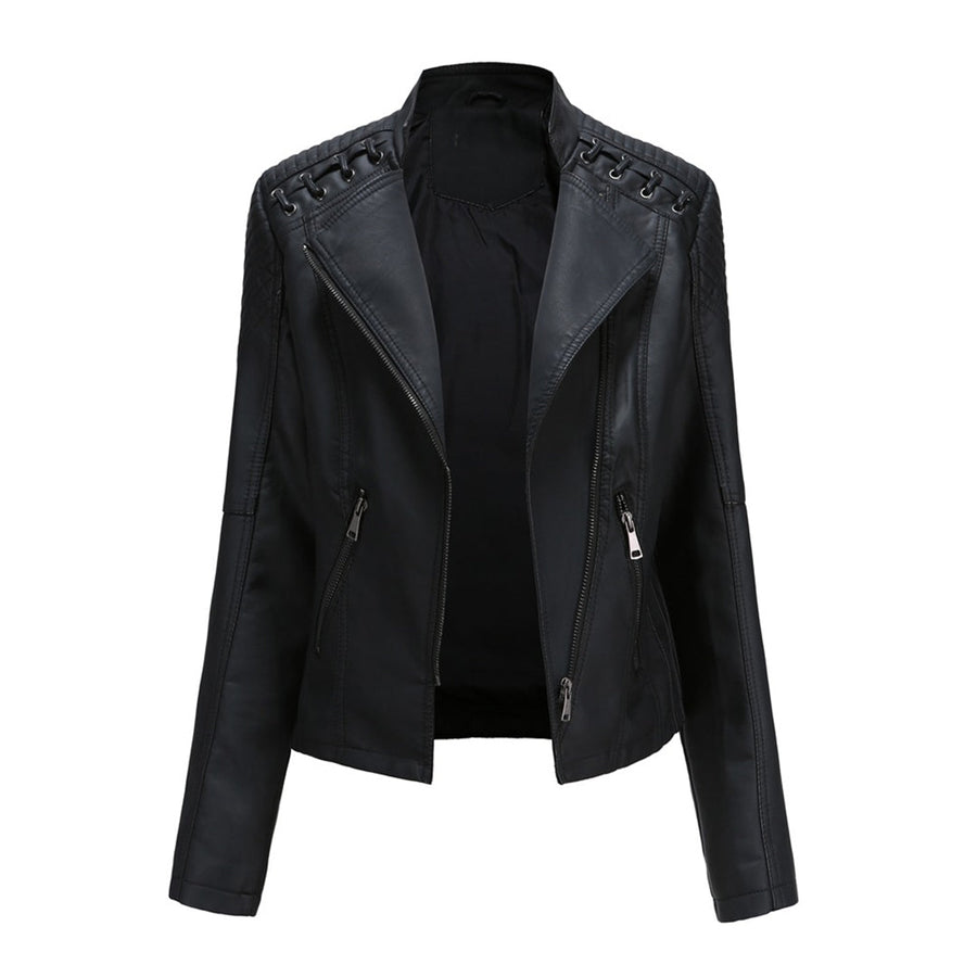Marcella | Asymmetrical Grommet Moto Quilted Jacket