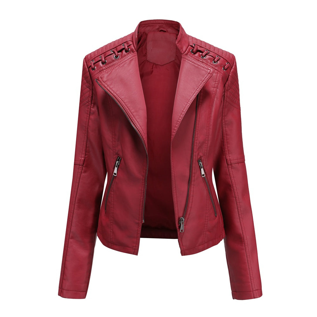 Marcella | Asymmetrical Grommet Moto Quilted Jacket