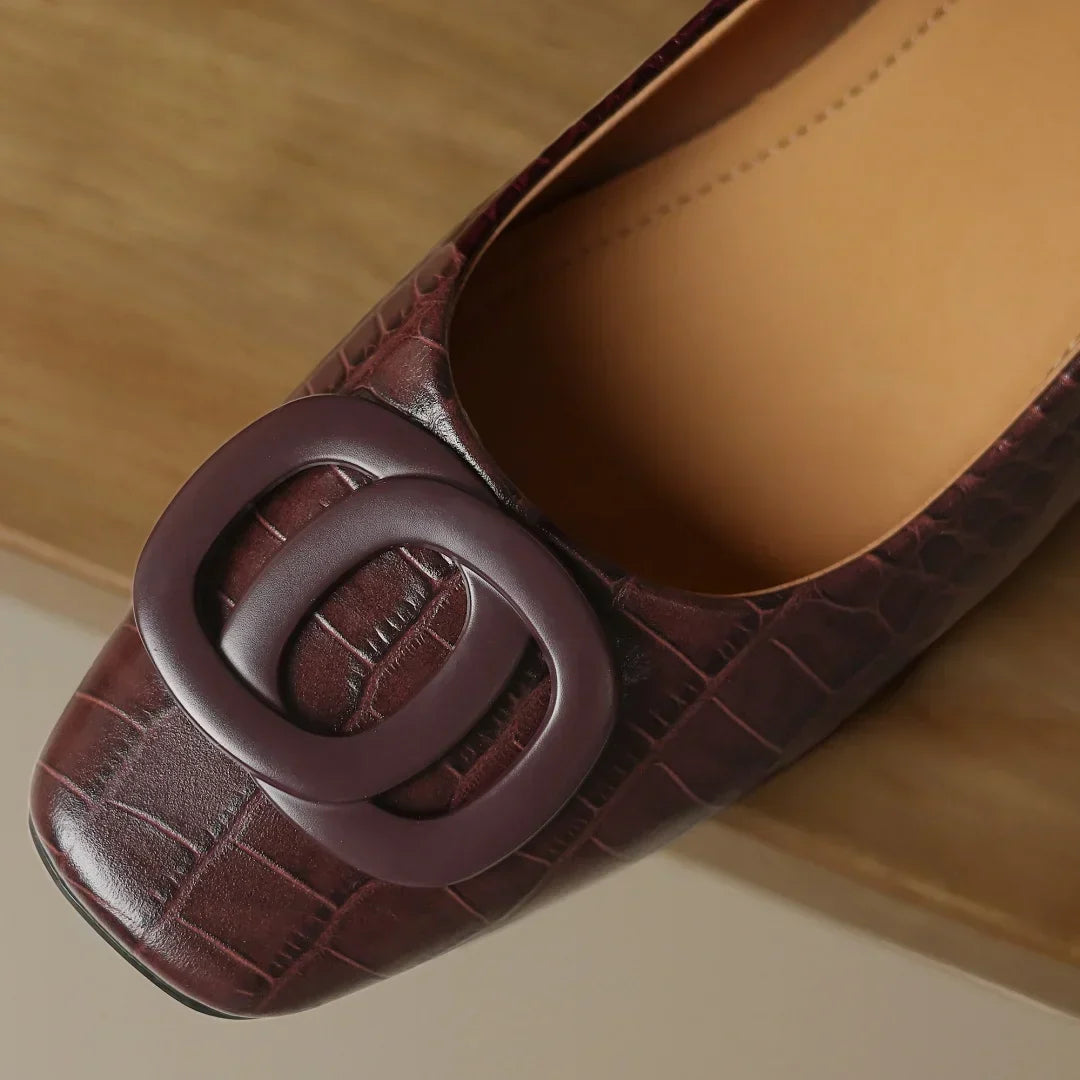Opium | Croc Leather Flats
