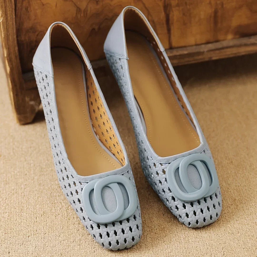 Klea | Opium Woven Leather Flats